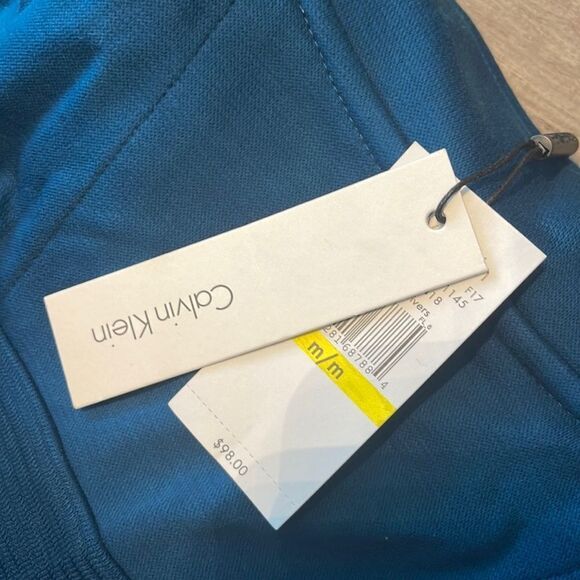 Calvin Klein Jacquard Half Zip Sweater-BLUE-Medium - Picture 2 of 3